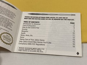 1989 NINTENDO ENTERTAINMENT SYSTEM NES Astyanax Instruction Booklet Manual ONLY