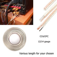 12 14 Gauge AWG Transparent Copper Speaker Wire RV Garage Audio Stereo Cable Lot
