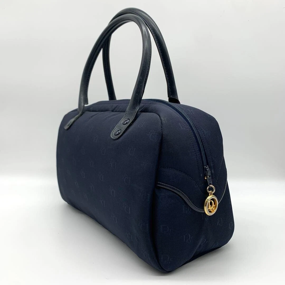 Mini sac de voyage Christian Dior trotteur bleu marine monogramme nylon vintage fabriqué en France