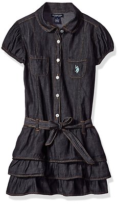girls black denim dress Girls Black Denim Dress [GD-5641] (1-6Years)  Kriss n Kross