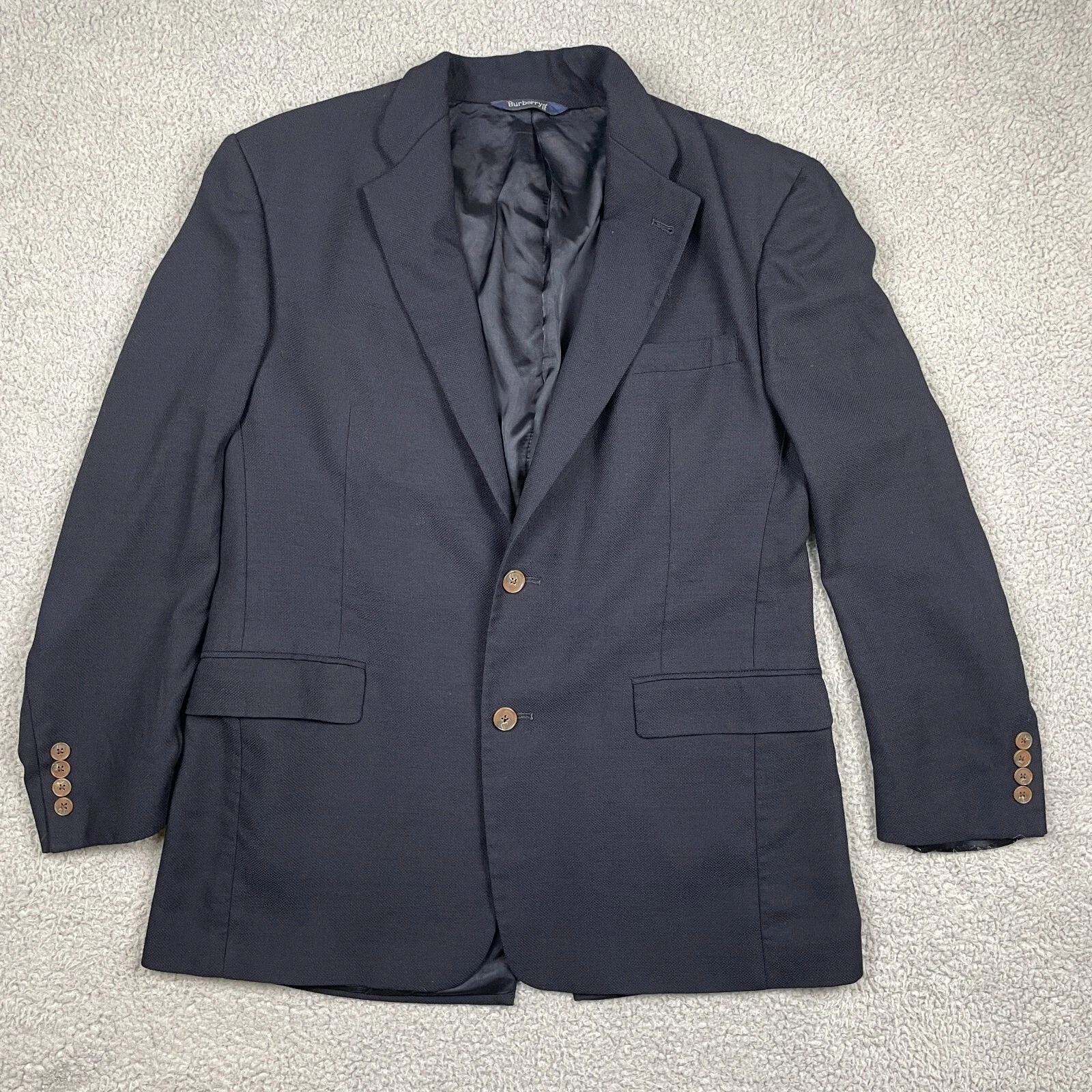 Blazer Burberry vintage uomo 44R nero villaggio tweed tuta giacca cappotto foderato LEGGI