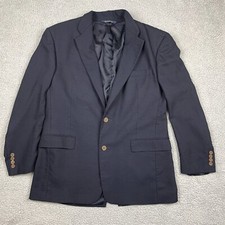 Vintage Burberry Blazer Mens 44R Black Village Tweed Suit Jacket Lined Coat READ