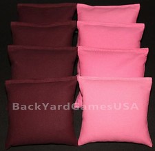 ALL WEATHER CORNHOLE BEAN BAGS Dark Maroon Light Pink Resin Filled WATERPROOF
