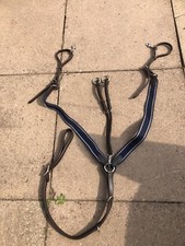 CLEARANCE NEW V CHECK MARTINGALE BROWN LEATHER BLUE ELASTIC FULL SIZE