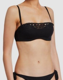 $185 Lise Charmel Women's Black Ajourage Couture Openwork Top Swimwear Size 34C