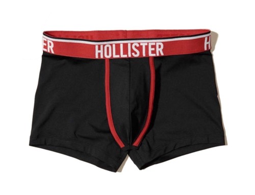 mens hollister active classic trunk underwear black red small