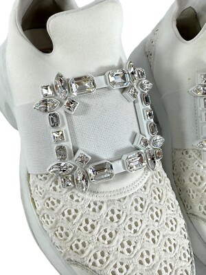 ROGER VIVIER Viv Run Strass Buckle Sneakers in Technical ROGER VIVIER Viv Run Strass Buckle Sneakers in Technical