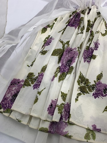 Vtg Marcia Dee 50'S Toddler Child’s Dress Velvet Sheer Floral Pageant Party Girl - Picture 7 of 12