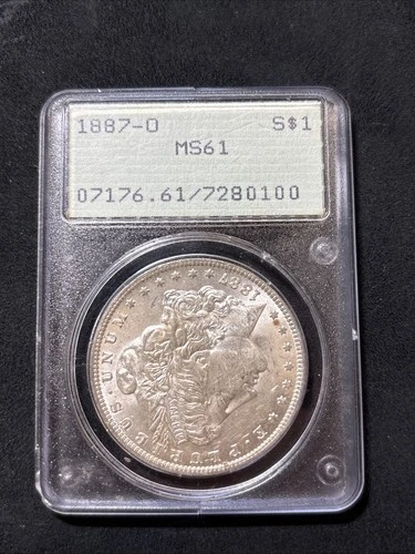 1887-O Morgan Silver Dollar PCGS MS-61 Rattler (Better Date)