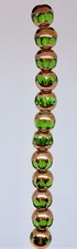 Czech Glass Bead Green With Gold Edge 8mm Qty:12