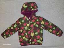 Hanna Andersson Puffer Coat Reversible MultiColor Stars Full Zip Hoodie Sz 100 4