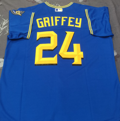 #ad #ad Ken Griffey Jr. #24 Mariners City Royal Cool Base Sewn Stitched Jersey. $46.99