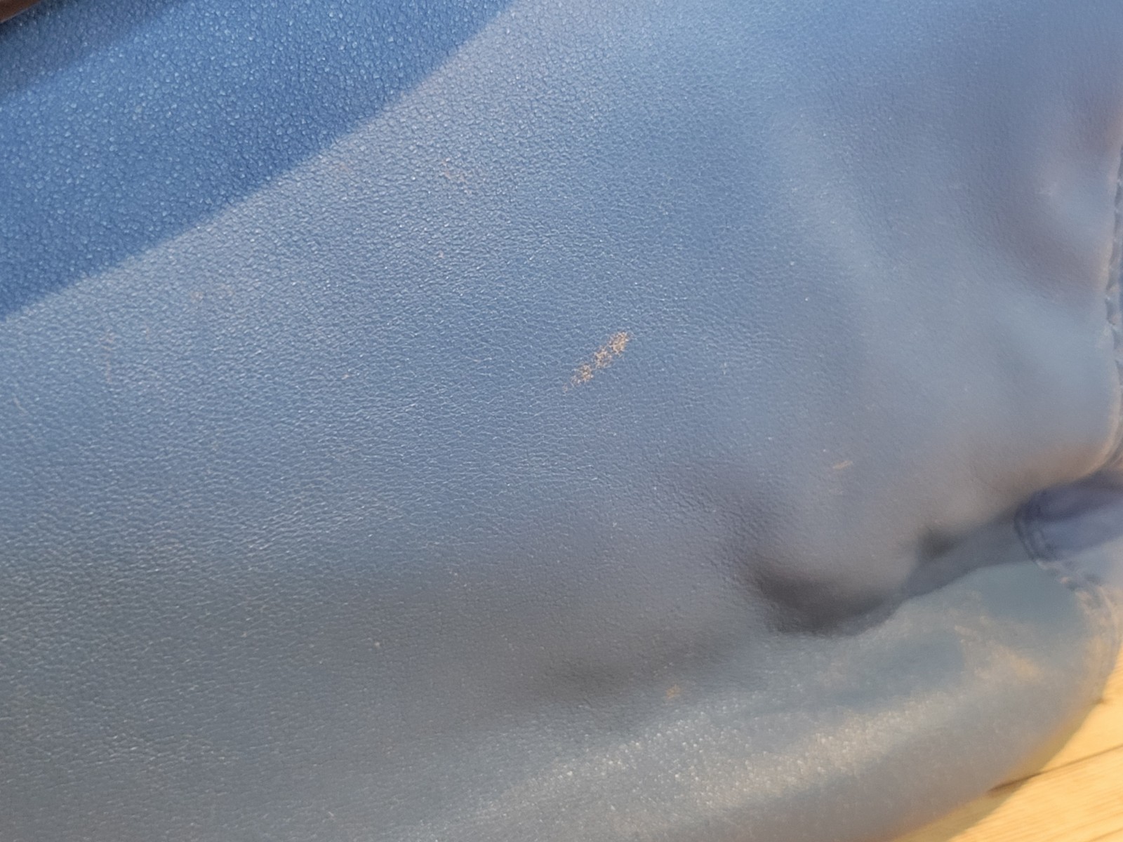 Michael Kors Leather Blue Lillie Tote Double Chain Handle Shoulder Bag Purse thumbnail 6