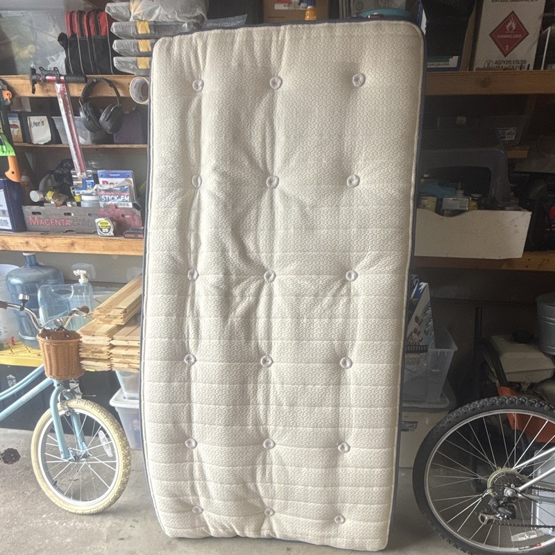 My Green Mattress Twin Innerspring Mattress, Firm Reversible, Beige Geometric