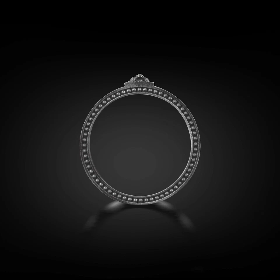 Bague ruban rugissement lion argent sterling oxydé chat sauvage zodiaque bijo... - Photo 4/4