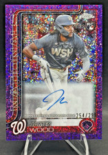 James Wood RC 2025 Topps Chrome Baseball Rookie Auto Purple Speckle 254/299