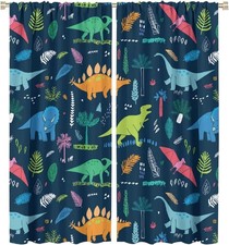 SHELIFESTYLE KIDS DINOSAUR CURTAINS DINOSAUR CARTOON ANIMALS 42X63IN - DINOSAUR2