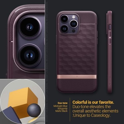 iPhone 14 Pro Hülle Original Caseology Parallax Mag Magsafe Burgandy ACS05004