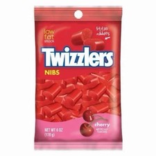 3 x Twizzlers NIBS cherry ARTIRCIALLy Flavoured low fat snack DATED 06 2023