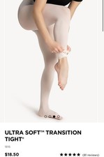 Capezio Ultra Soft Transition Tights, Style 1816, L/XL White Cream