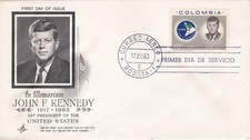 1963 Colombia FDC cover In Memoriam John F Kennedy