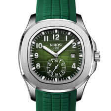 Montre Homme Style Tendance NIBOSI 2653 - Quartz Étanche Cadran & Bracelet Vert