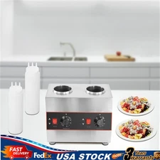2 Bottles Commercial Electric Warmer Butter Sauce Dispenser Sauce Warmer Pump