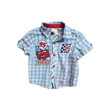 Disney Store Cars Boys Shirt 2 Years Blue Lightning McQueen