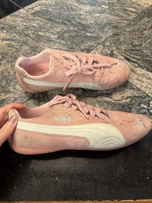 VTG Y2K Puma Speed Cat Sneakers Suede Pink White Preppy Slim Casual Women s 7