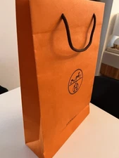 New Authentic Hermes Paris Empty  Shopping Gift Paper Bag 17 x 11 x 4"