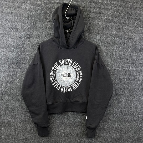 The North Face Expedition Womens Pullover Hoodie Black Circular Graphic Size XS