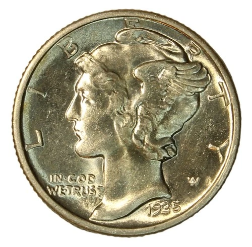 1935 10C Mercury Dime-Choice Gem BU - SMH 1428