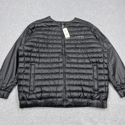 Adidas TERREX Hike Bomber Jacket Men's XXL Black Lightweight Down Puffer GD1166