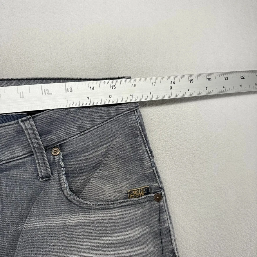 Jeans masculino G Star Raw 31x32 cinza arco 3D slim moto bigode botão desbotado voar y2k - Imagem 4 de 4