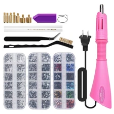 DIY Hot Fix Rhinestone Applicator Wand Tool Kit with 3 Boxes of Crystal Stones