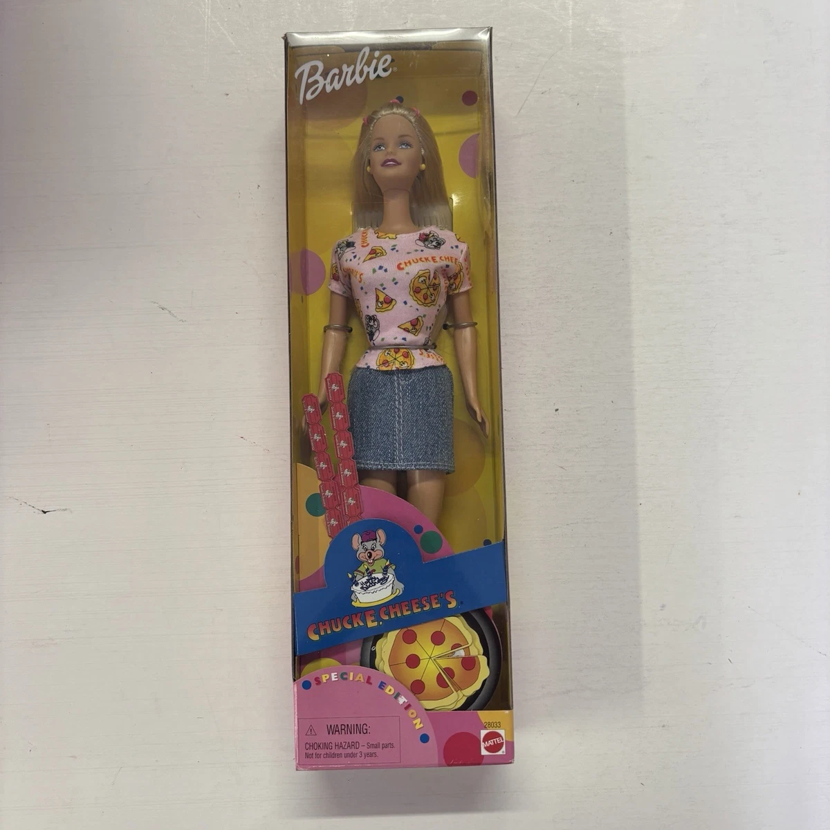POUPÉE BARBIE CHUCK E. Cheese édition spéciale 2000 neuve dans sa boîte EUR 30,98 - PicClick FR