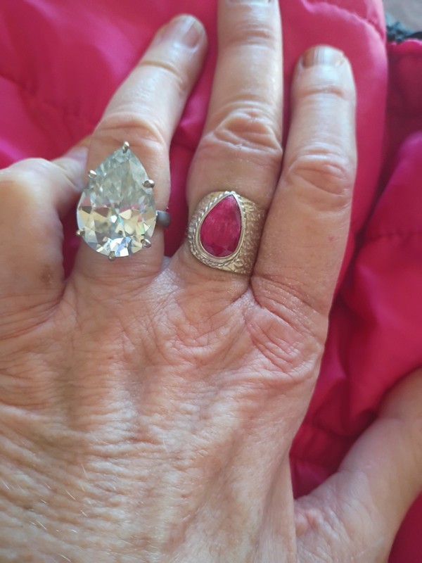Natural Ruby Pear Shape Wide Band 925 Sterling Silver Chunky Rung