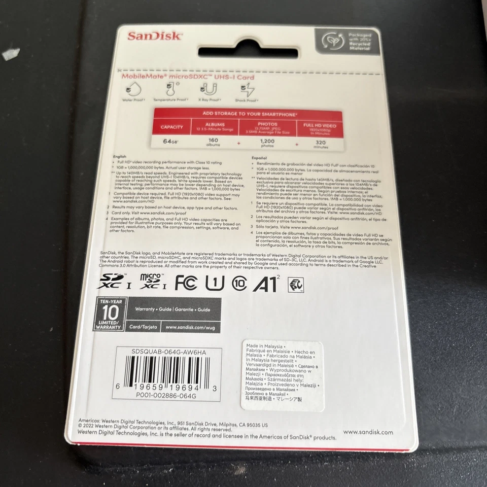 SanDisk SDSQUA4-064G-AW6HA 64GB MobileMate microSDXC UHS-1 Memory Card with - Image 2 of 2