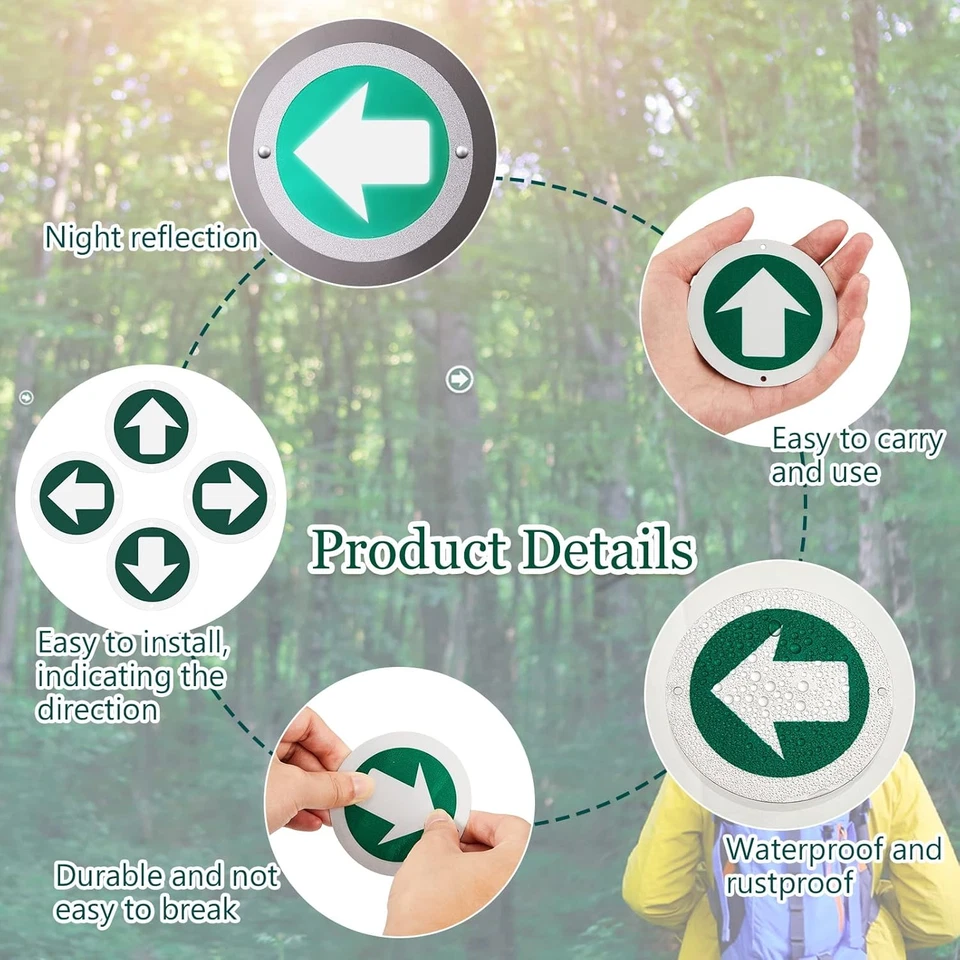 24 Pieces Bright Reflective Trail Markers round Bin Marker with Tacks - Image 4 of 4