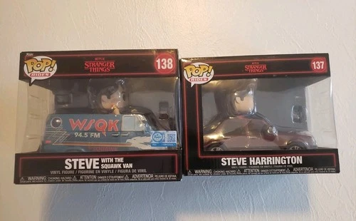 Funko POP Rides STRANGER THINGS Steve Squawk Van 138 AND Steve Harrington 137