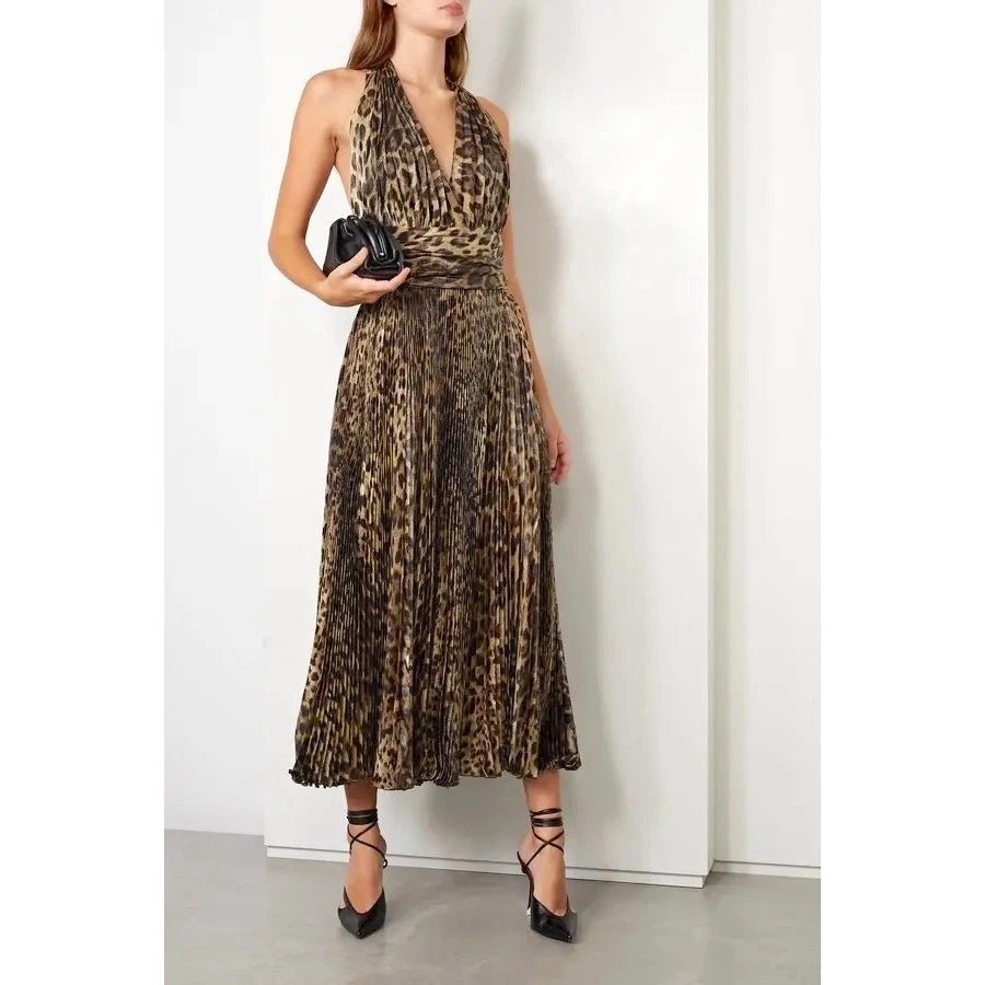 Robe Longue Sans Manches Imprimé Léopard - Marque IB Diffusion - Taille S - Polyester