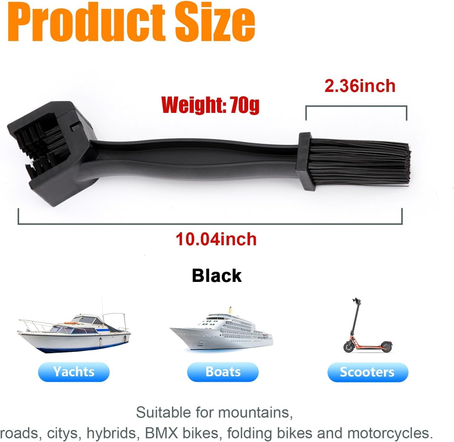 Ziciner Motorcycle Chain Brush, Bike Chain Cleaning Brush with Double-Ended Brus