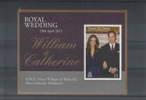 Tristan da Cunha 2011 postfrisch königliche Hochzeit 1v Blatt Prinz William Kate Middleton - Bild 1 von 1