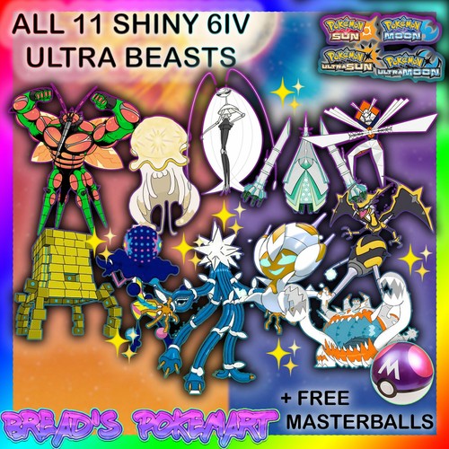 Shiny 6iv Ultra Beasts All 11 Pokemon Ultra Sun Moon 3ds Fast Delivery Ebay