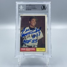 Juan Marichal Signed Autographed 1961 Topps #417 Rookie Card RC Beckett BAS HOF
