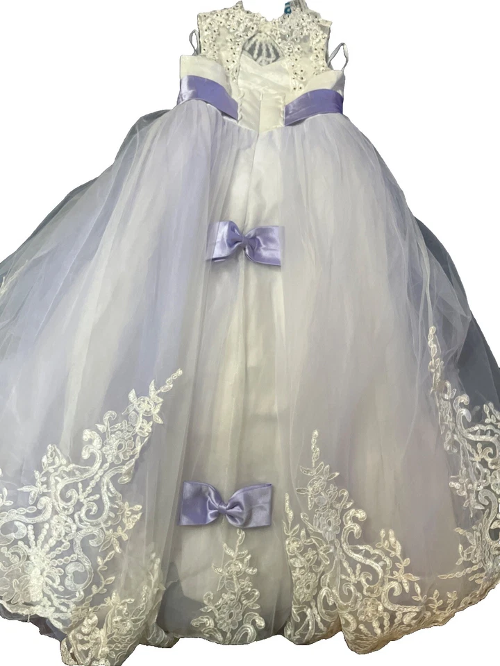 Принцесса фиолетовый длинный...fly тюль бальное платье размер 8 корсет рождественское платье - Изображение 4 из 4