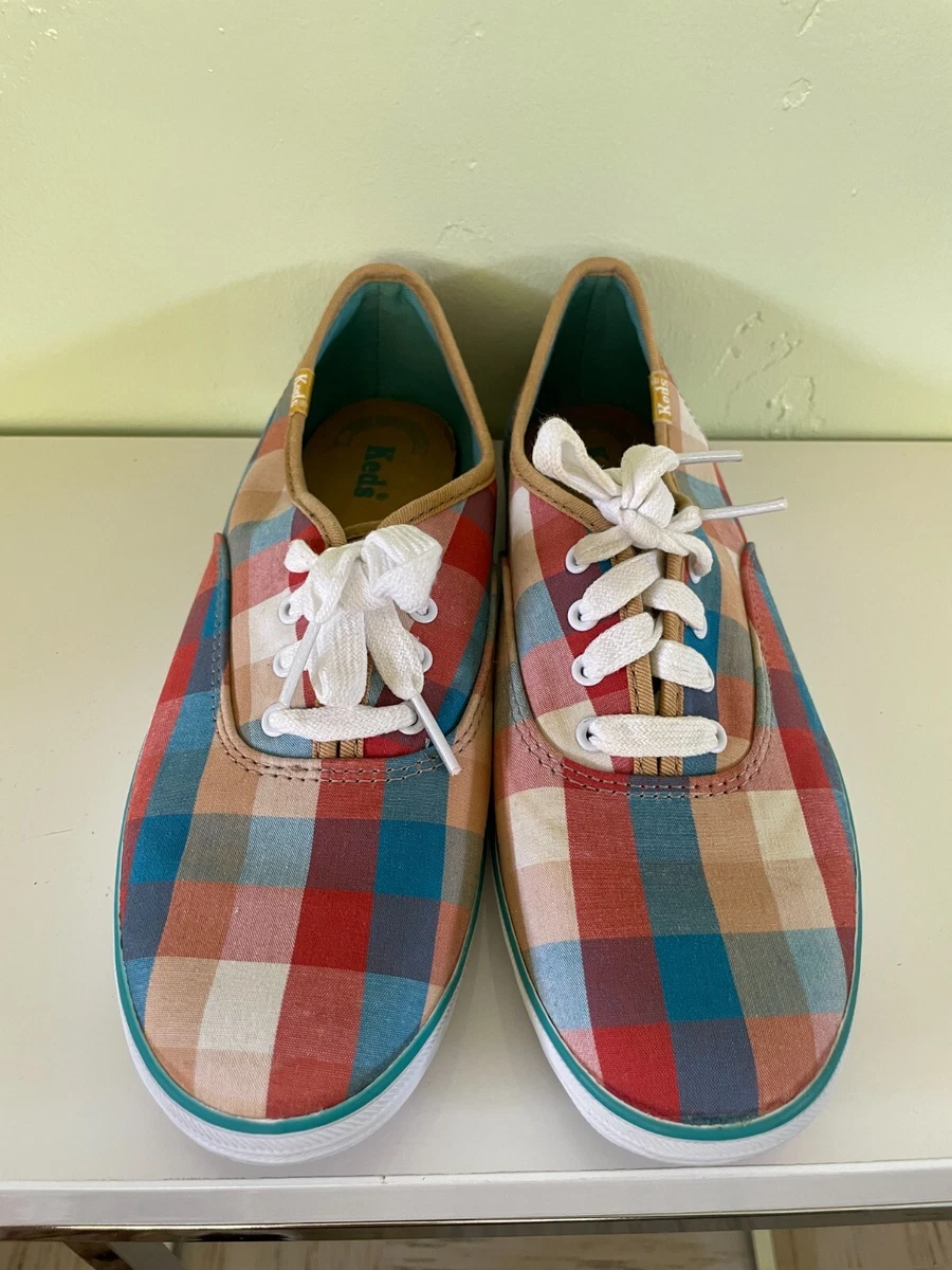 1940s 1950s Vintage Style Colorful Plaid Keds Sneakers Tennis