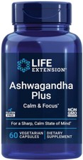 ASHWAGANDHA PLUS CALM and FOCUS STRESS EXTRACT 60 Capsule LIFE EXTENSION