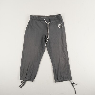 OKAY Damen Yogahose Gr. XS grau gestreift Capri Hose Trainingshose Baumwolle