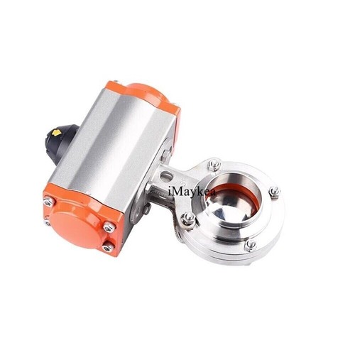 Sanitary Pneumatic Butterfly Valve Silicone Sealing 6" Welding OD 154mm SS304 - Picture 3 of 5